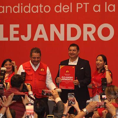 PT entrega constancia como candidato a la gubernatura a Alejandro Armenta