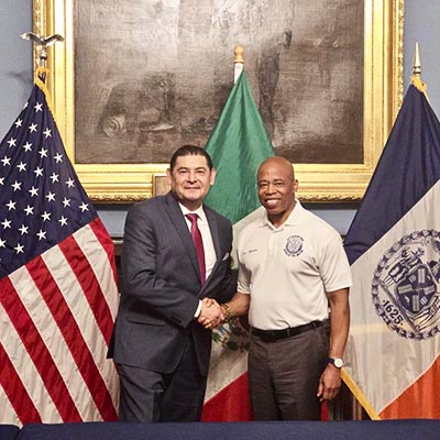 Gira de Trabajo del Gobierno de Transición de Puebla en Nueva York fortalece la Seguridad Estatal