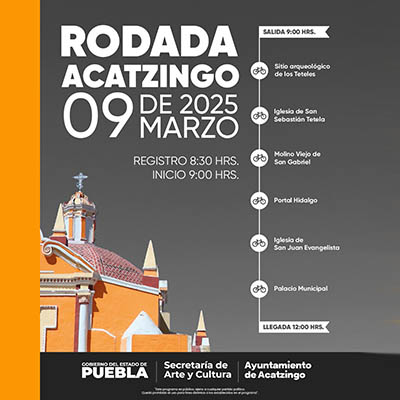 Participa en la rodada y visita sitios de interés cultural en Acatzingo