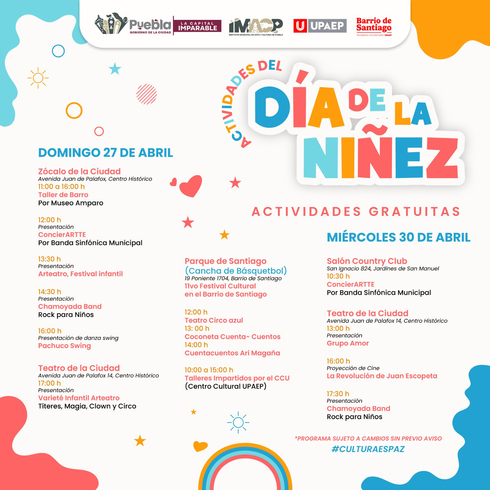Celebrará IMACP el Día de la Niñez con actividades artísticas y culturales