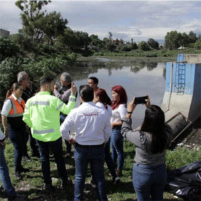 Supervisa Gobierno de la Ciudad labores de desazolve y limpieza en el Vaso Regulador Puente Negro