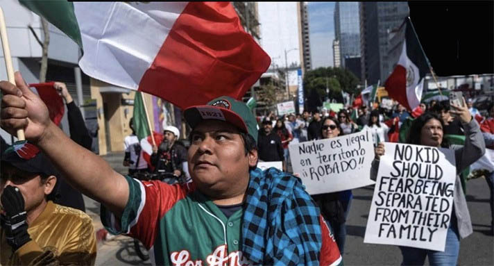 Sheinbaum reitera llamado a mexicanos en EU a protestar pacíficamente