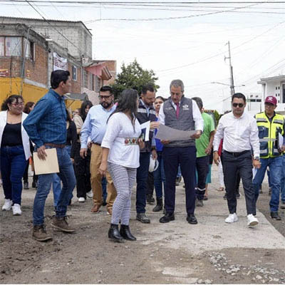 Supervisa Pepe Chedraui rehabilitación vial en la colonia Aquiles Serdán