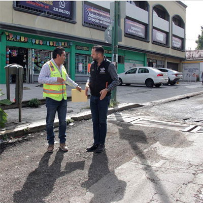 Supervisa Gobierno de la Ciudad trabajos de mantenimiento vial en avenida 11 Oriente