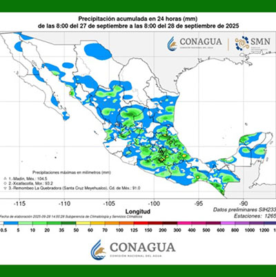 Despliega Gobierno de la Ciudad acciones preventivas y de atención tras las lluvias; descarta personas lesionadas