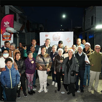 “Puebla Brilla” luminarias modernizadas con LED en Villa Encantada