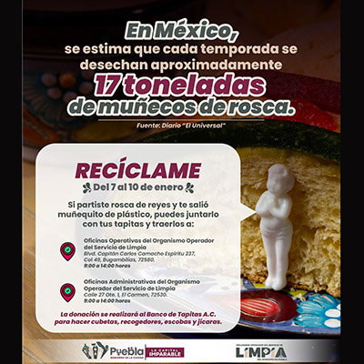 Impulsa Gobierno de Pepe Chedraui campaña para reutilizar muñecos de la Rosca para apoyar la causa social