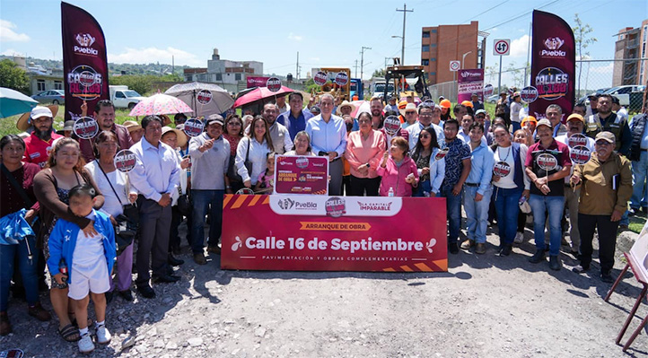 Con #CallesAl100 Pepe Chedraui impulsa trabajos de pavimentación en la Junta Auxiliar de Santo Tomás Chautla