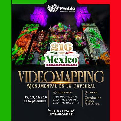 Invita Gobierno de Pepe Chedraui a disfrutar videomapping monumental por Fiestas Patrias