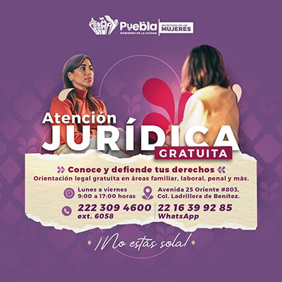 Gobierno de Pepe Chedraui acerca atención psicológica y asesoría jurídica gratuita a las mujeres de Puebla