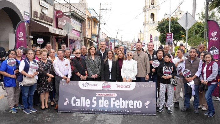 Entrega Pepe Chedraui trabajos de rehabilitación vial en San Felipe Hueyotlipan